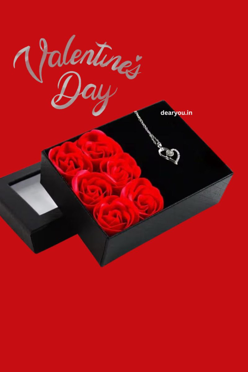 Necklace Gift Box with Roses valentine gift ideas valentine's gifts for her